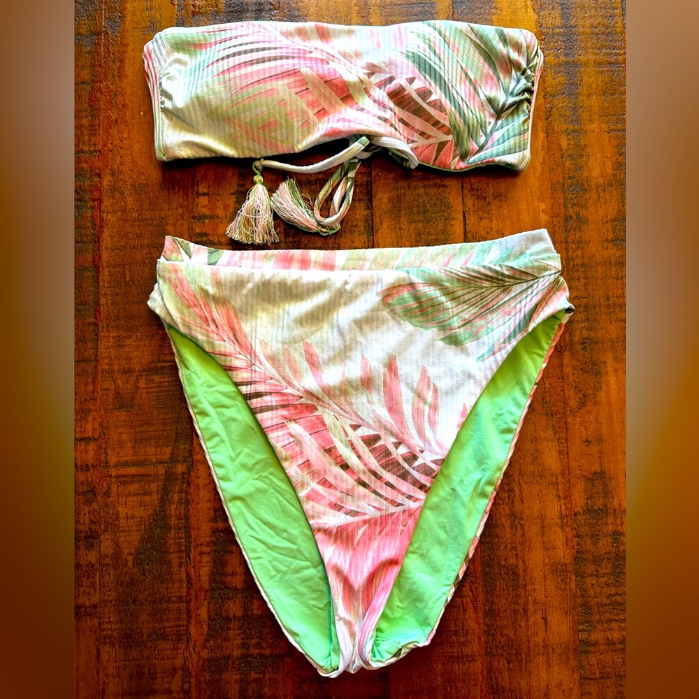 Becca Swim Bandeau top & High Waist Bottom Set